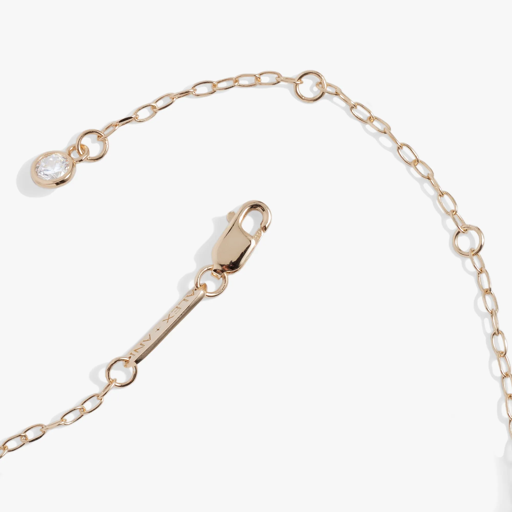 Initial R Precious Elongated Necklace