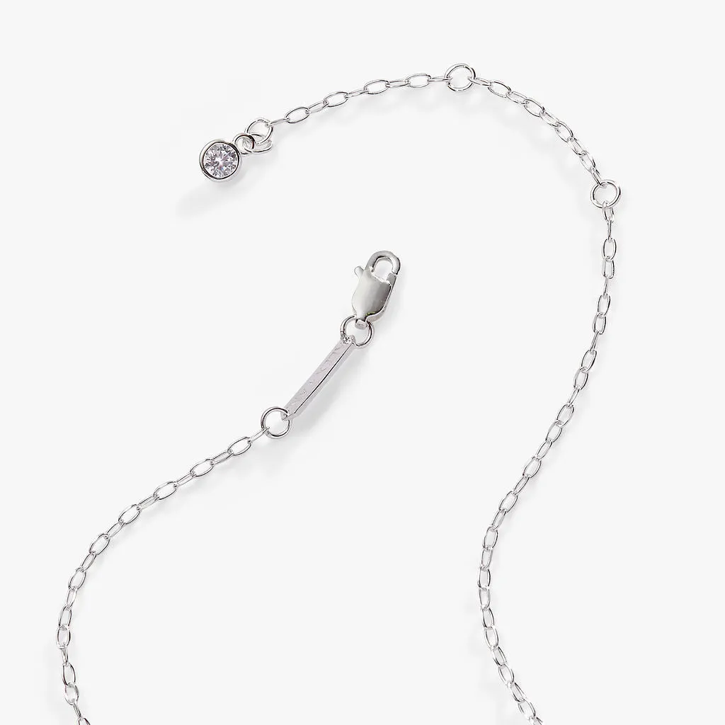 Initial R Precious Elongated Necklace