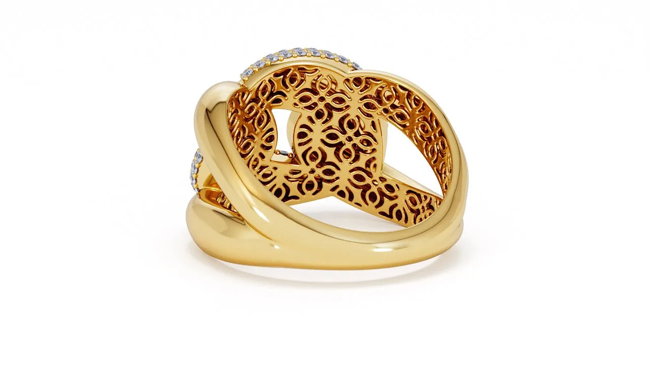 Interlocked Cuban Link Ring, Dulce SARAHELISE