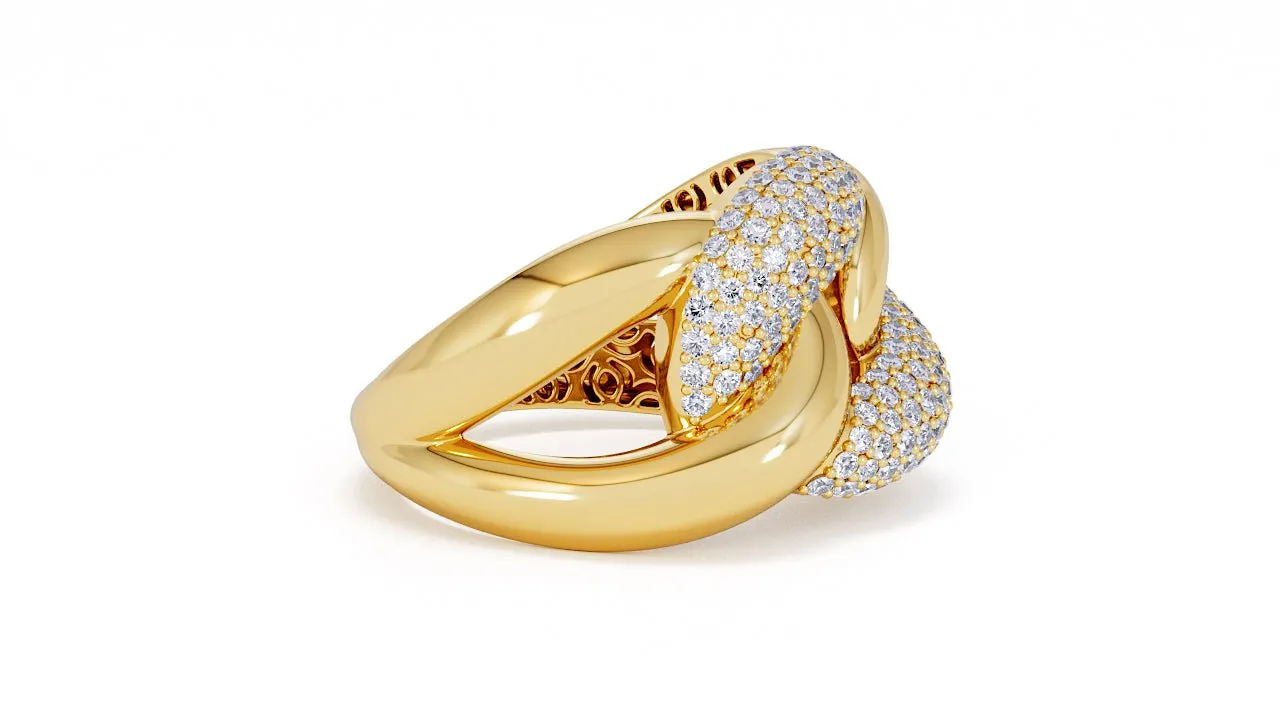 Interlocked Cuban Link Ring, Dulce SARAHELISE