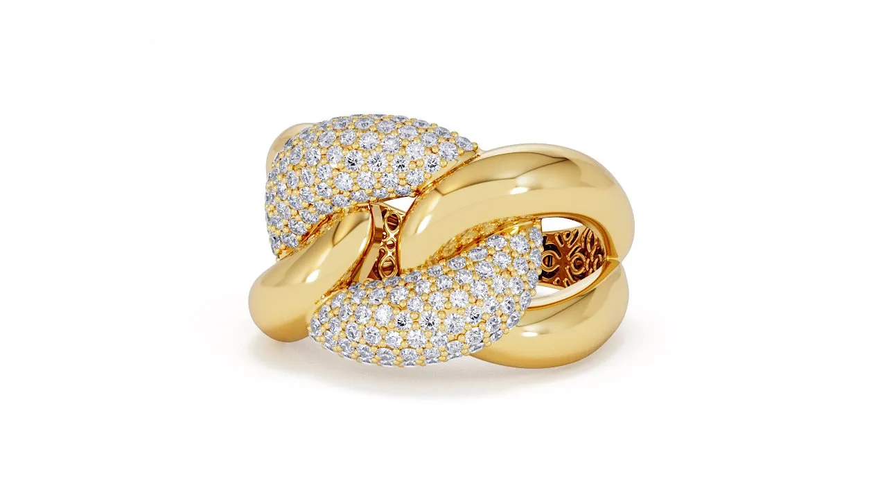Interlocked Cuban Link Ring, Dulce SARAHELISE