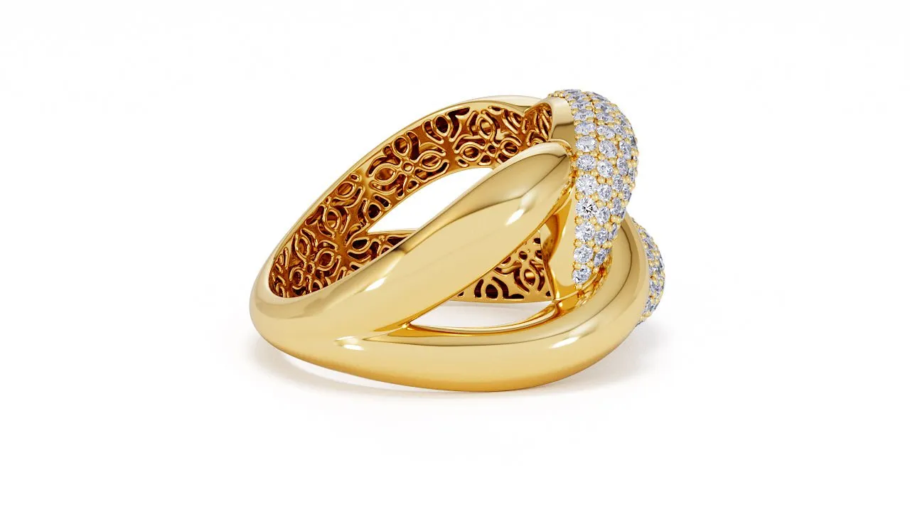 Interlocked Cuban Link Ring, Dulce SARAHELISE