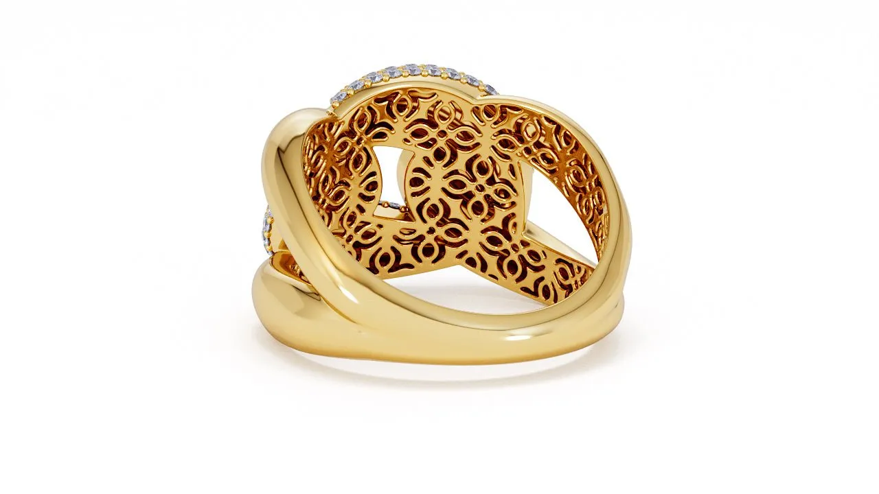 Interlocked Cuban Link Ring, Dulce SARAHELISE