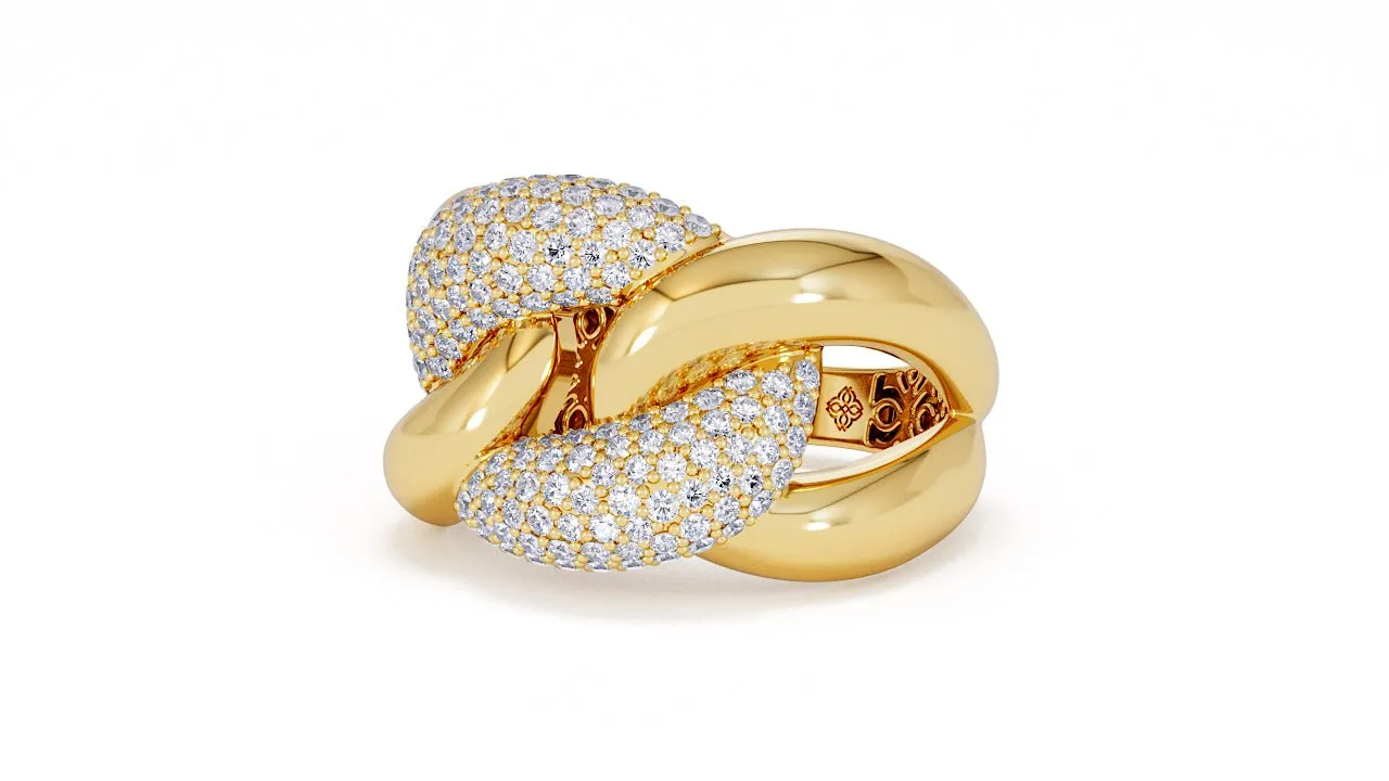 Interlocked Cuban Link Ring, Dulce SARAHELISE