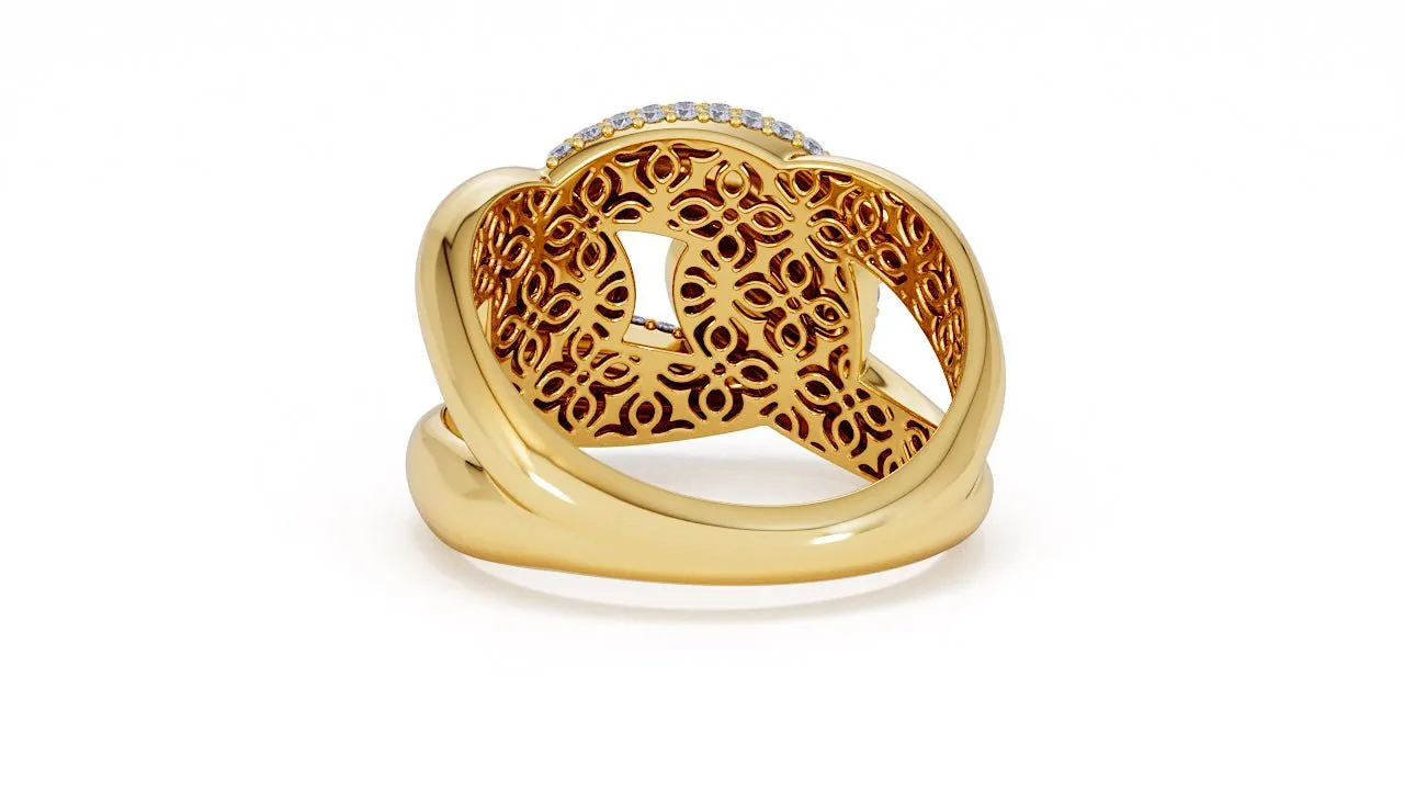 Interlocked Cuban Link Ring, Dulce SARAHELISE