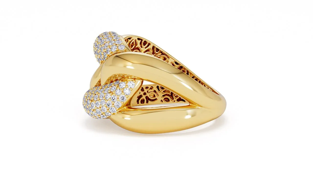 Interlocked Cuban Link Ring, Dulce SARAHELISE