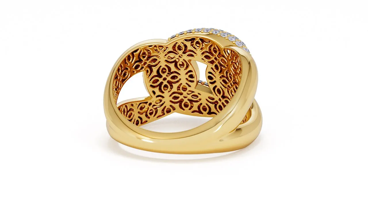 Interlocked Cuban Link Ring, Dulce SARAHELISE