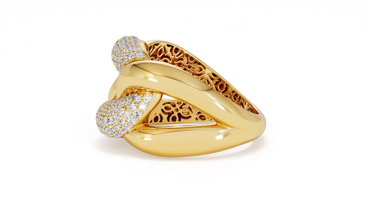Interlocked Cuban Link Ring, Dulce SARAHELISE