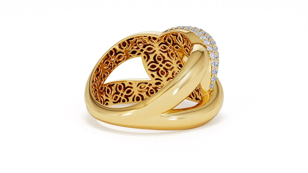Interlocked Cuban Link Ring, Dulce SARAHELISE