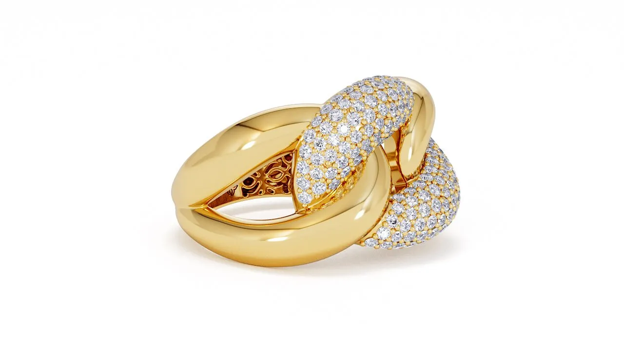 Interlocked Cuban Link Ring, Dulce SARAHELISE