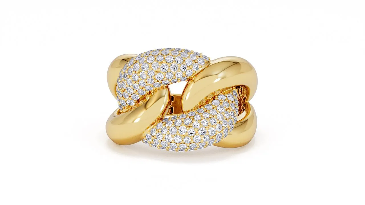 Interlocked Cuban Link Ring, Dulce SARAHELISE