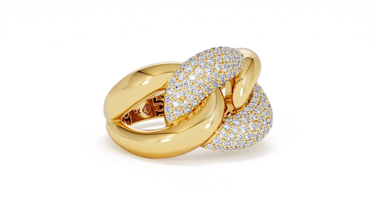 Interlocked Cuban Link Ring, Dulce SARAHELISE