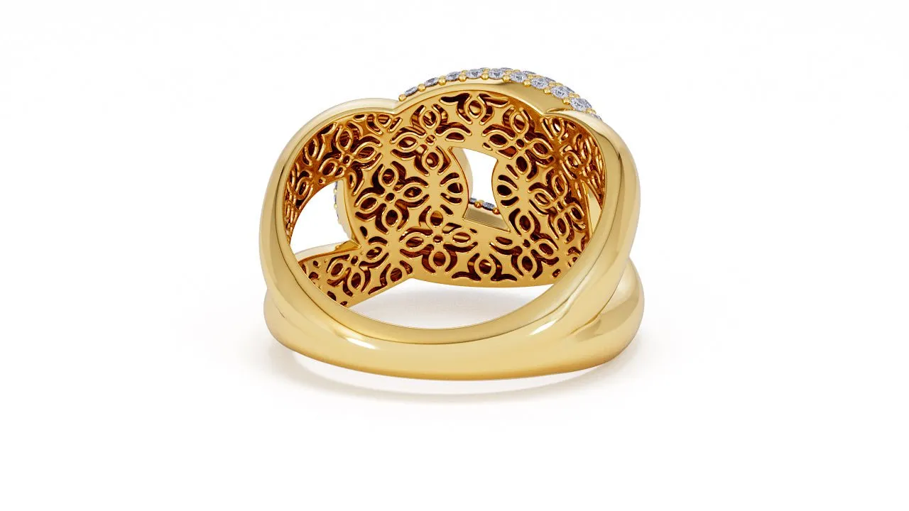 Interlocked Cuban Link Ring, Dulce SARAHELISE
