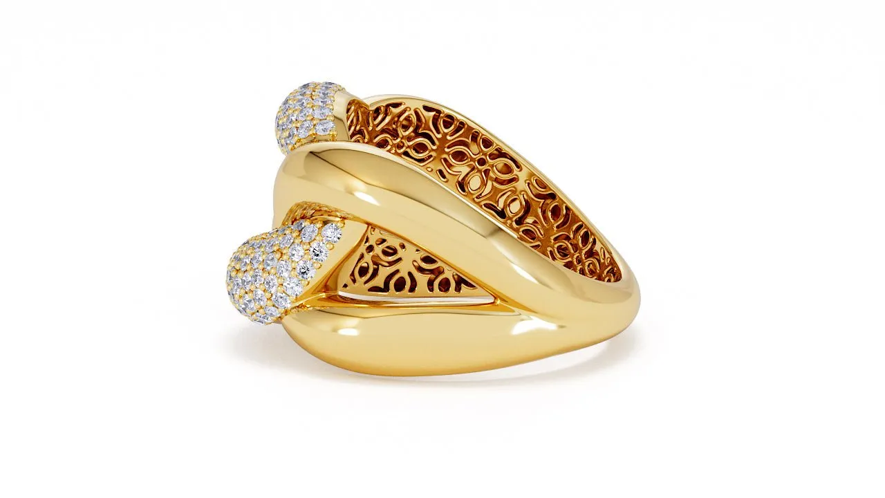 Interlocked Cuban Link Ring, Dulce SARAHELISE