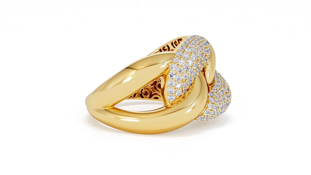 Interlocked Cuban Link Ring, Dulce SARAHELISE