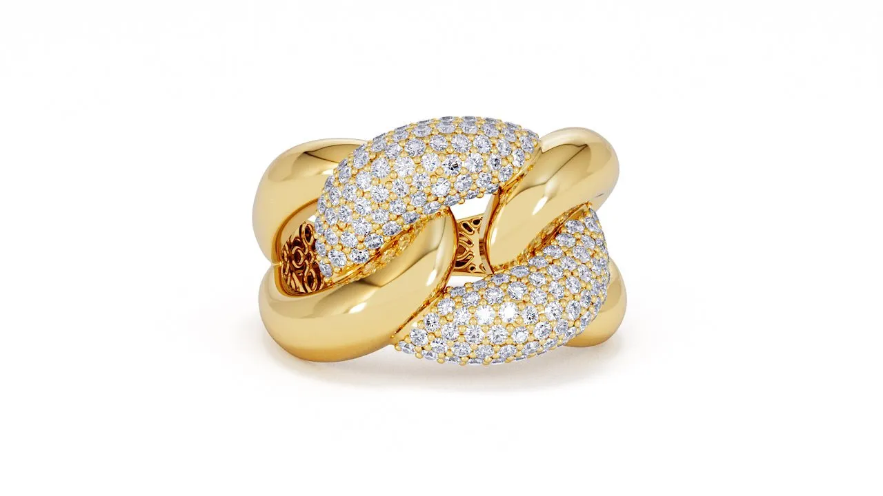 Interlocked Cuban Link Ring, Dulce SARAHELISE