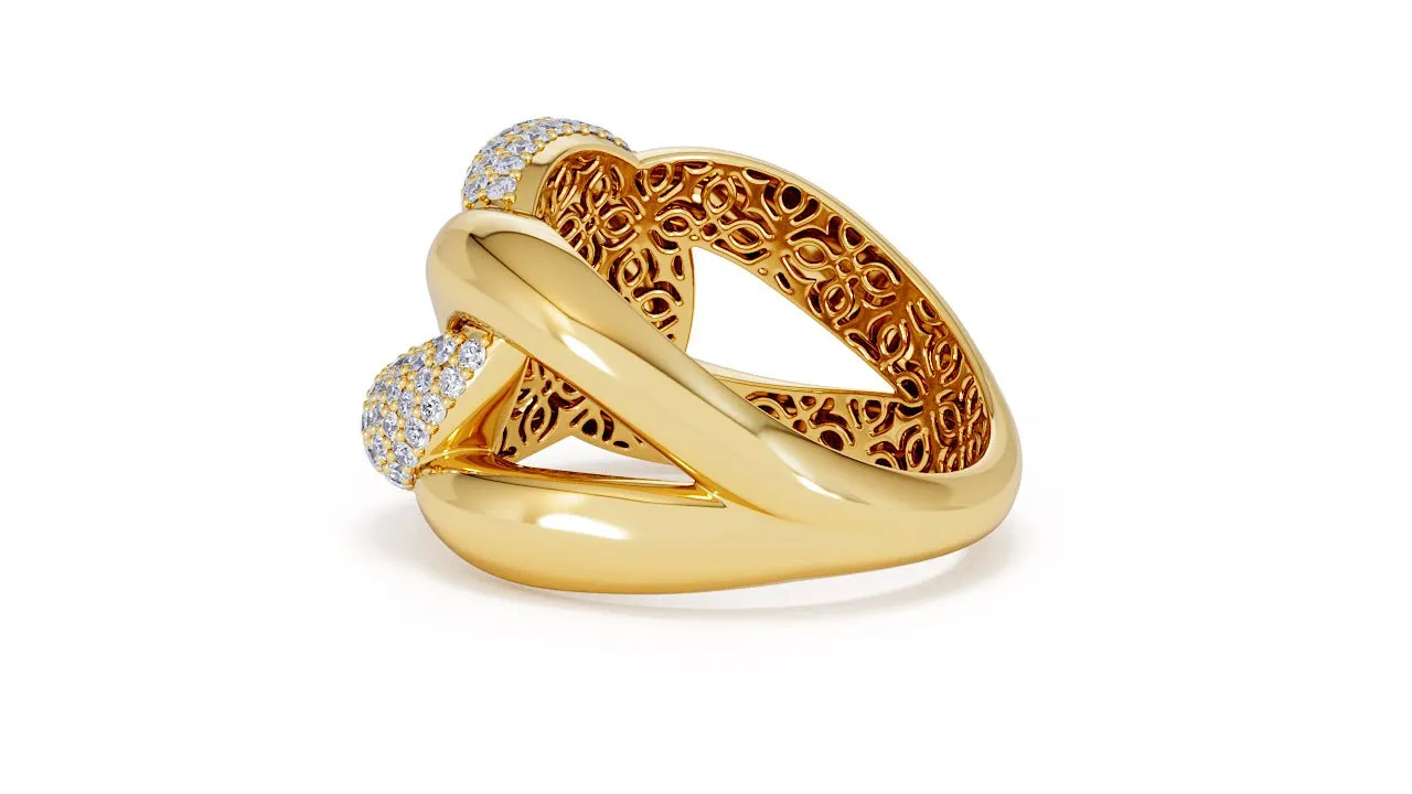 Interlocked Cuban Link Ring, Dulce SARAHELISE