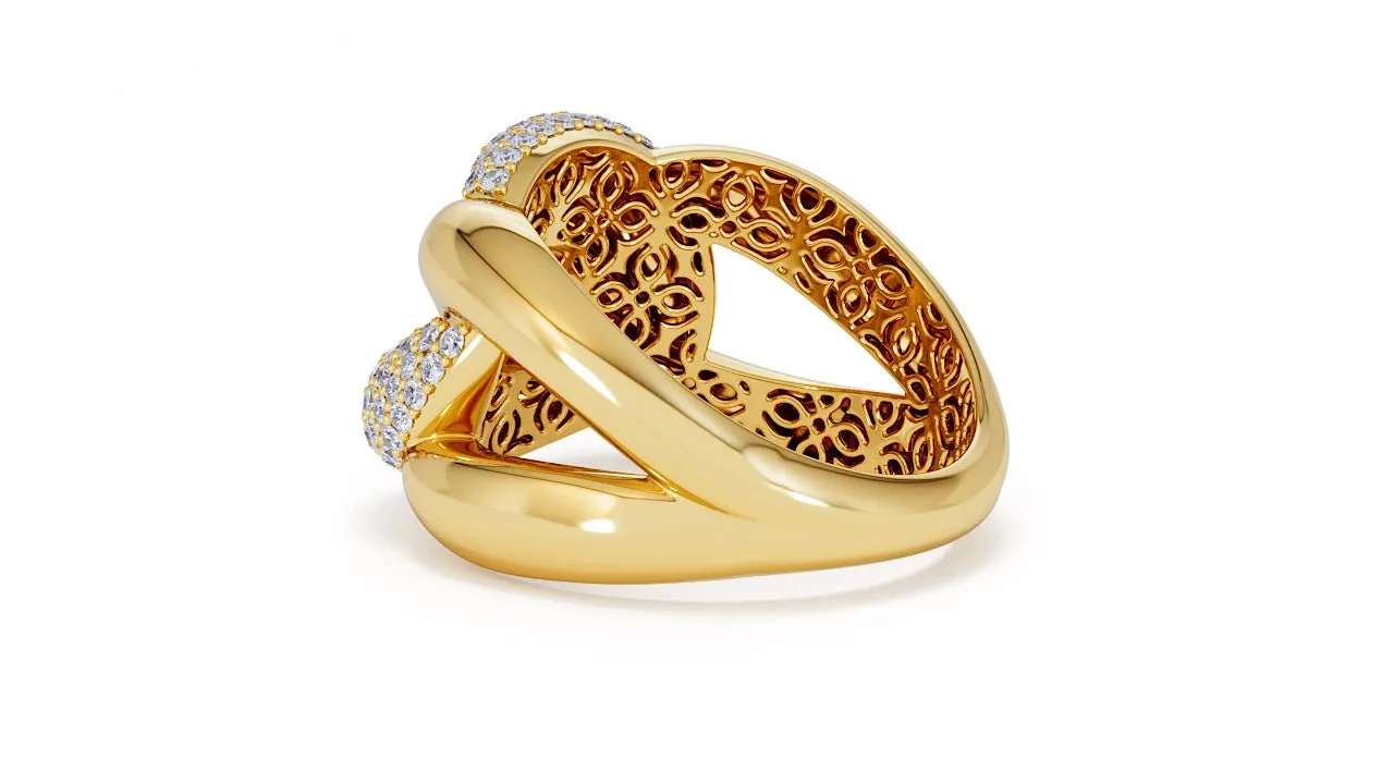 Interlocked Cuban Link Ring, Dulce SARAHELISE