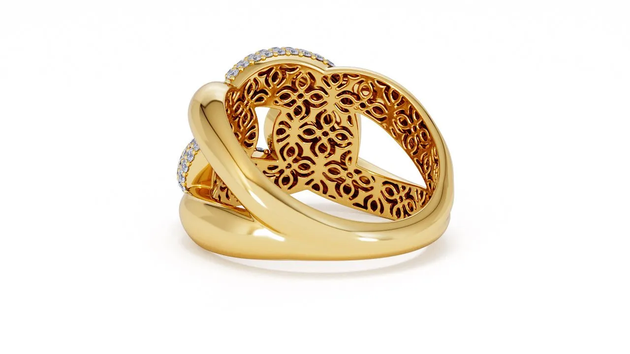 Interlocked Cuban Link Ring, Dulce SARAHELISE