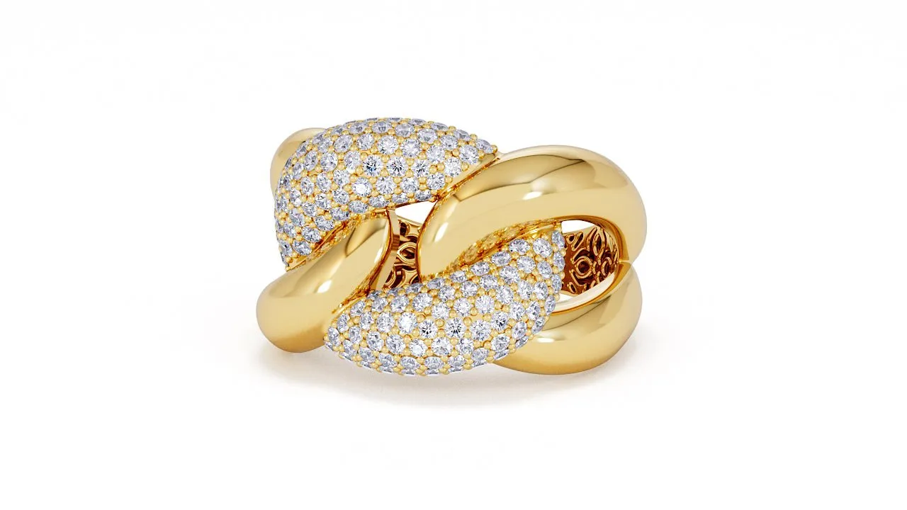 Interlocked Cuban Link Ring, Dulce SARAHELISE
