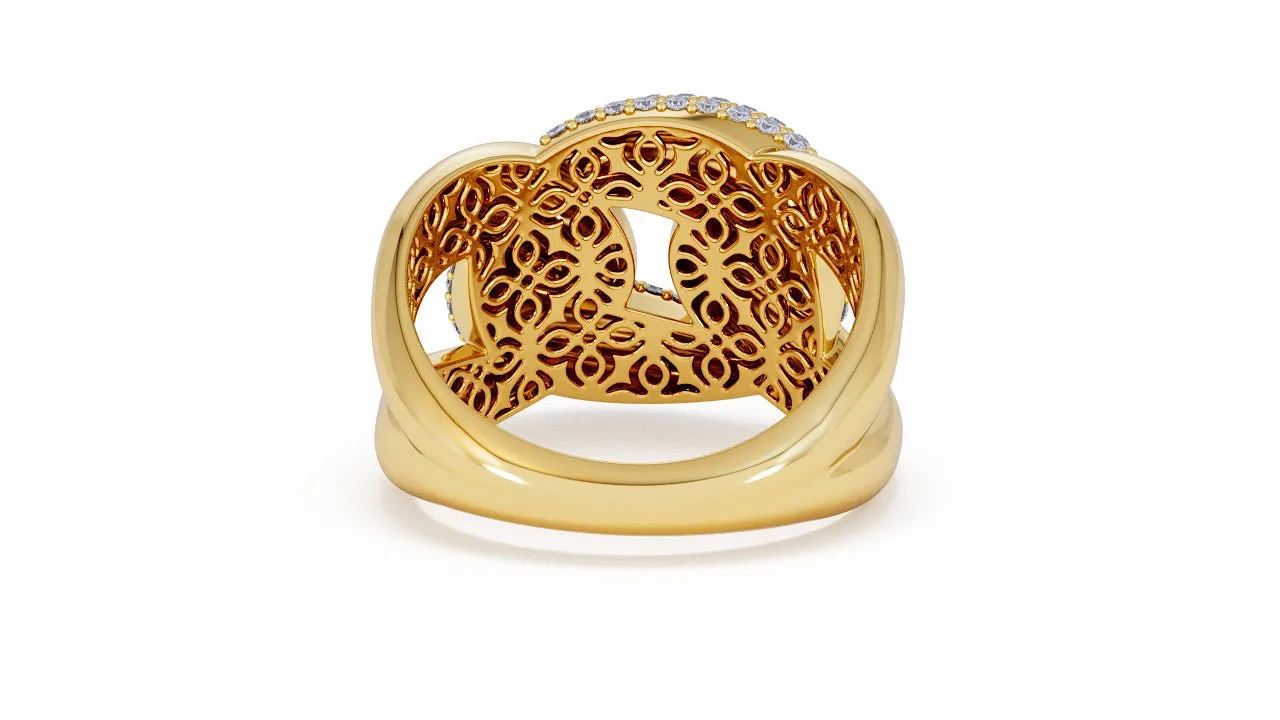 Interlocked Cuban Link Ring, Dulce SARAHELISE