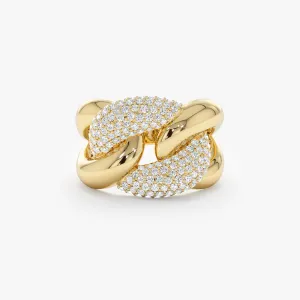 Interlocked Cuban Link Ring, Dulce SARAHELISE