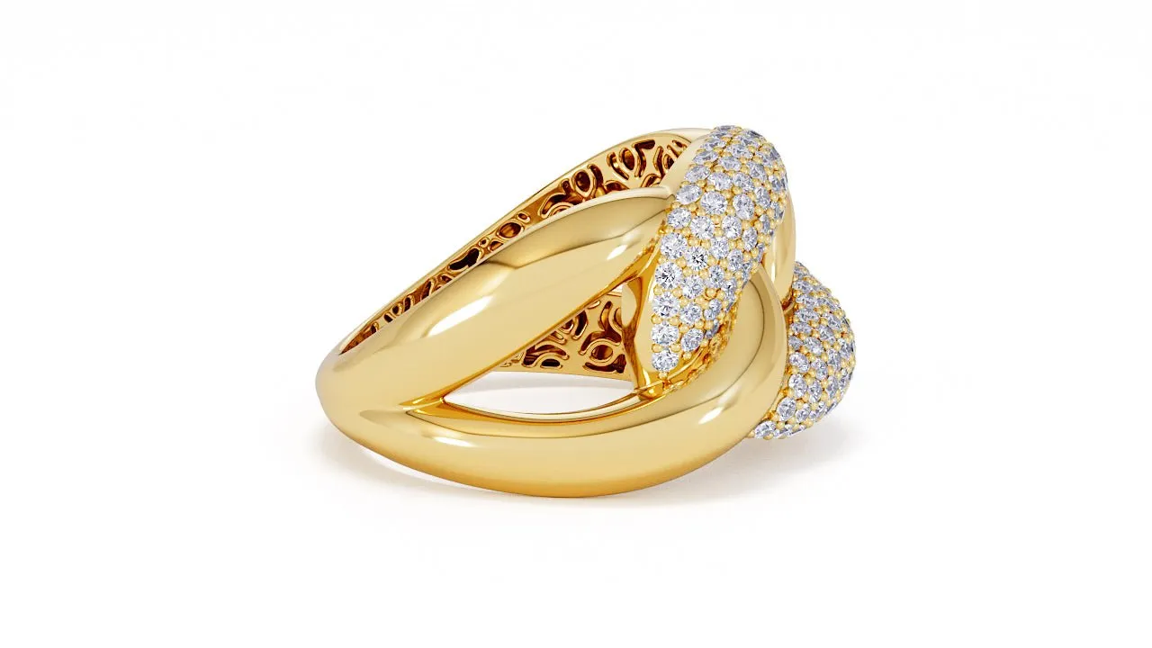Interlocked Cuban Link Ring, Dulce SARAHELISE