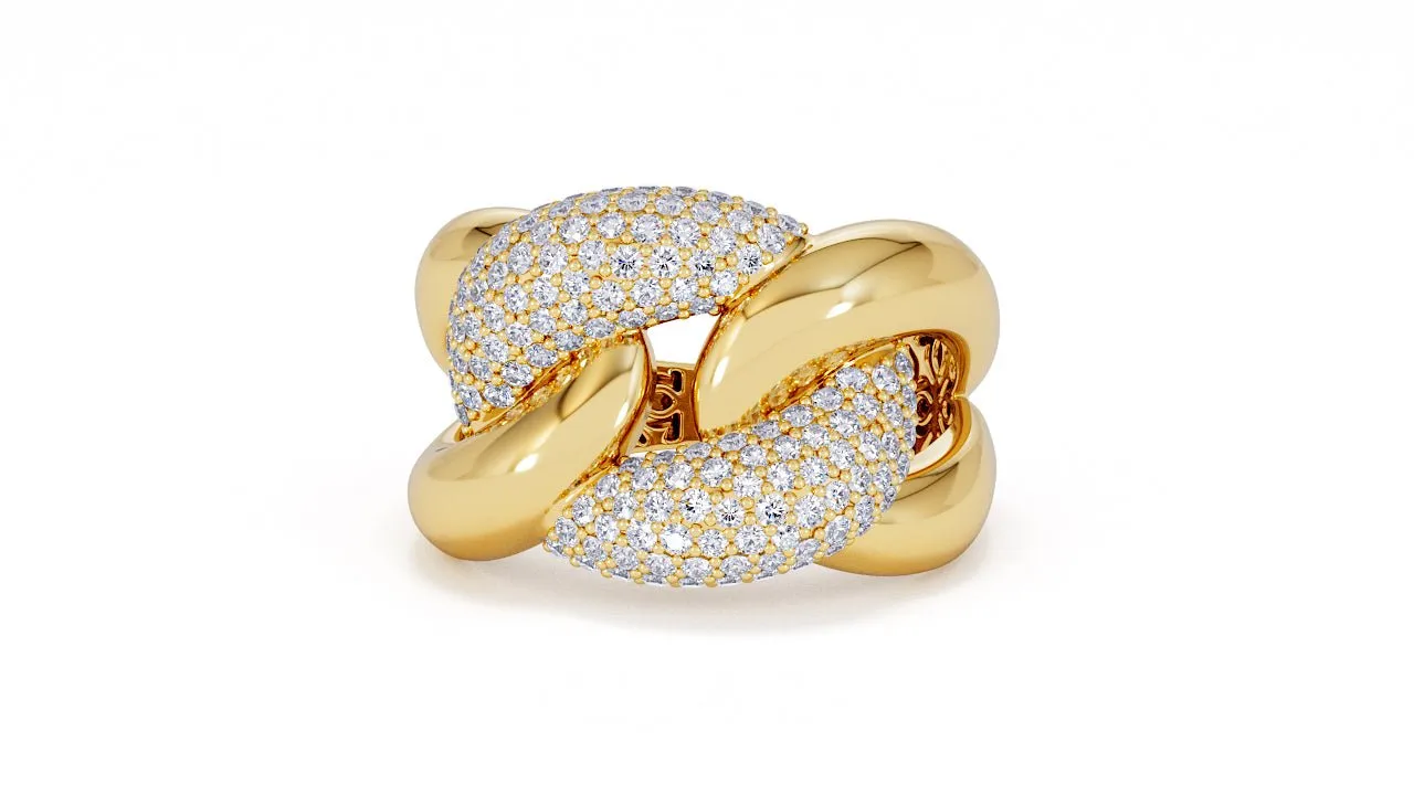 Interlocked Cuban Link Ring, Dulce SARAHELISE