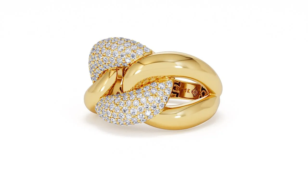 Interlocked Cuban Link Ring, Dulce SARAHELISE