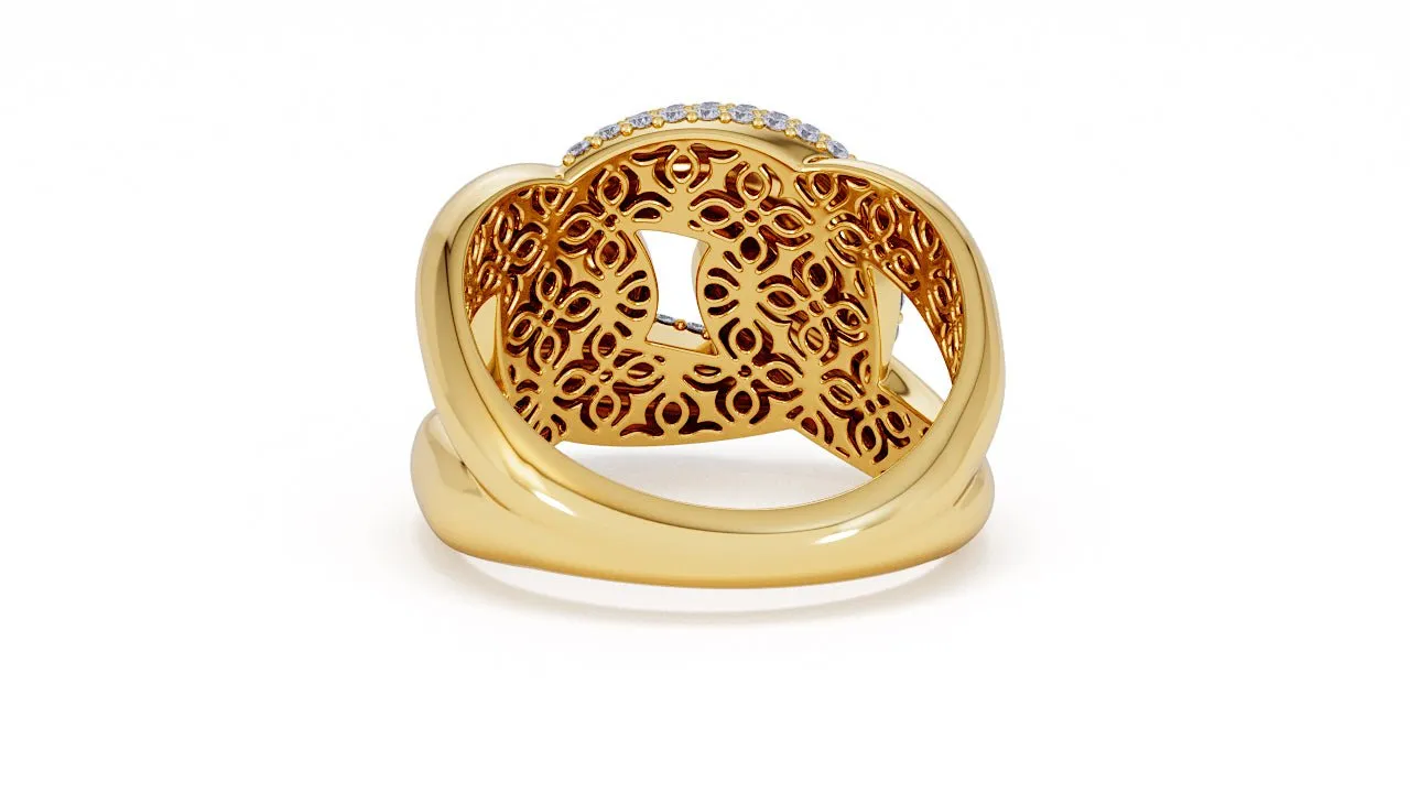 Interlocked Cuban Link Ring, Dulce SARAHELISE