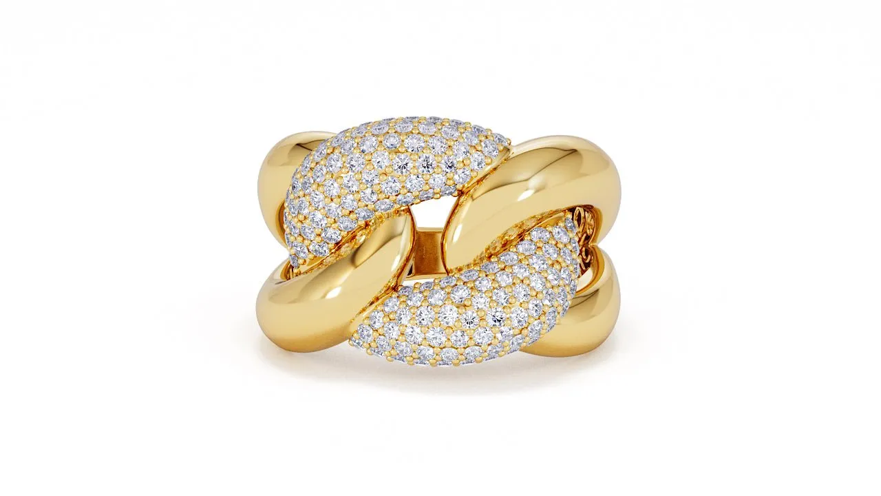 Interlocked Cuban Link Ring, Dulce SARAHELISE