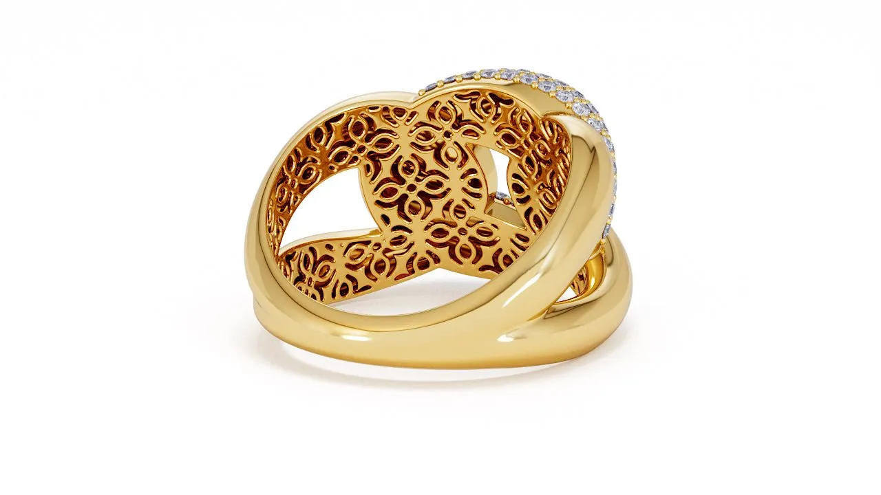 Interlocked Cuban Link Ring, Dulce SARAHELISE