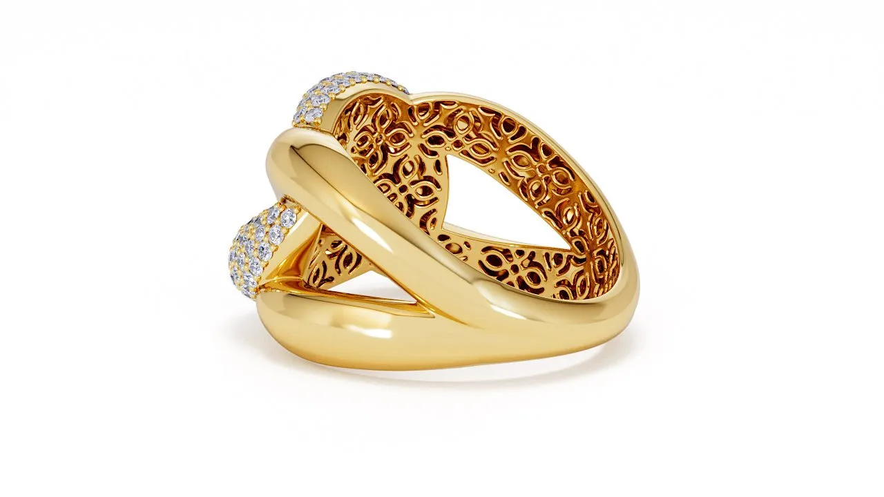 Interlocked Cuban Link Ring, Dulce SARAHELISE