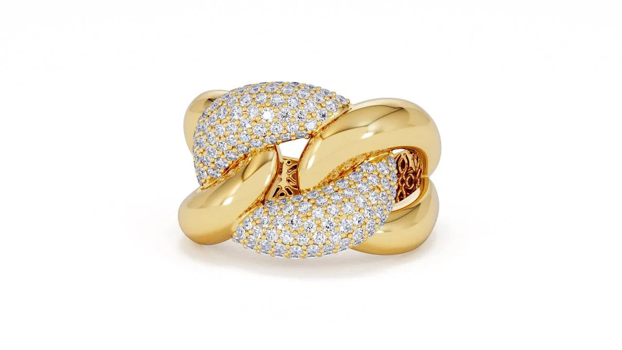 Interlocked Cuban Link Ring, Dulce SARAHELISE