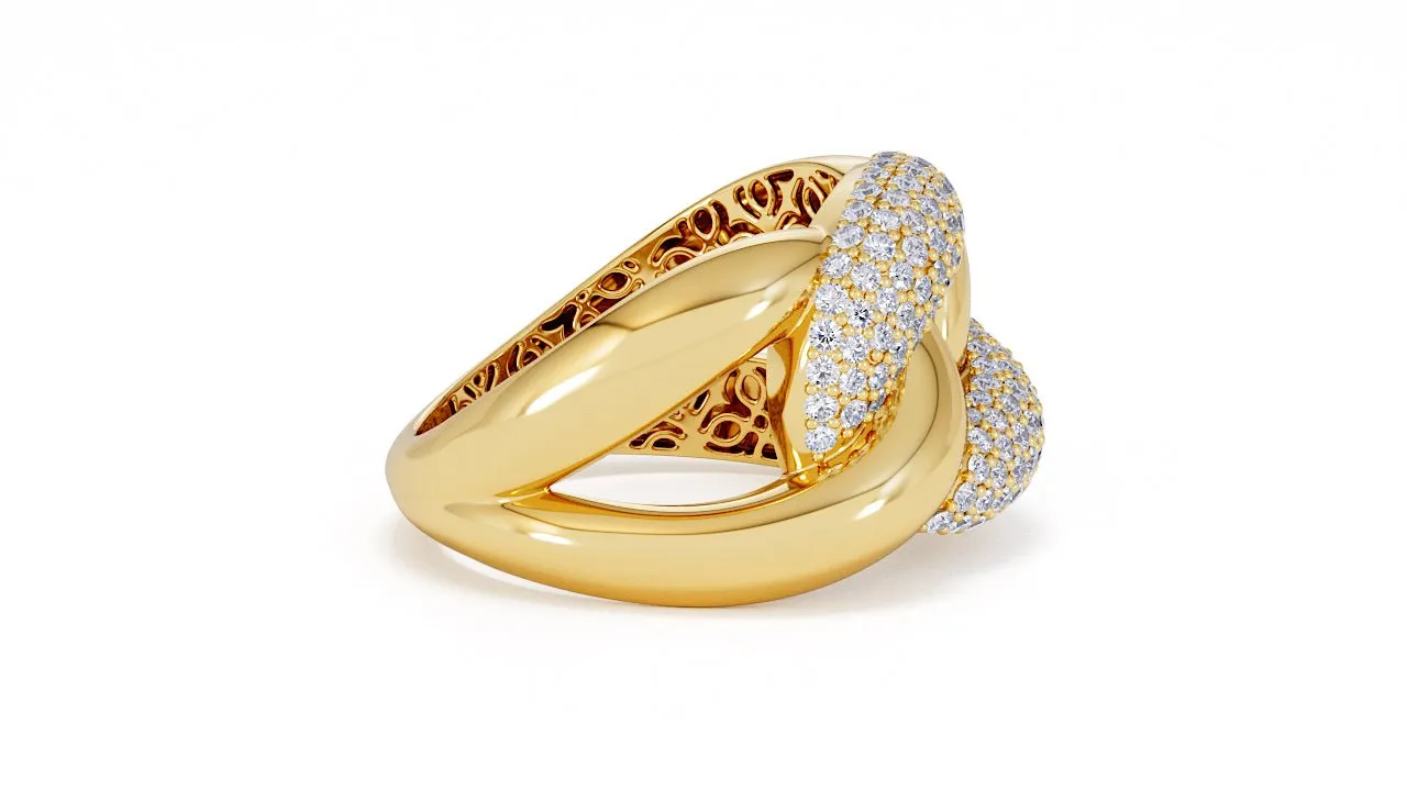 Interlocked Cuban Link Ring, Dulce SARAHELISE