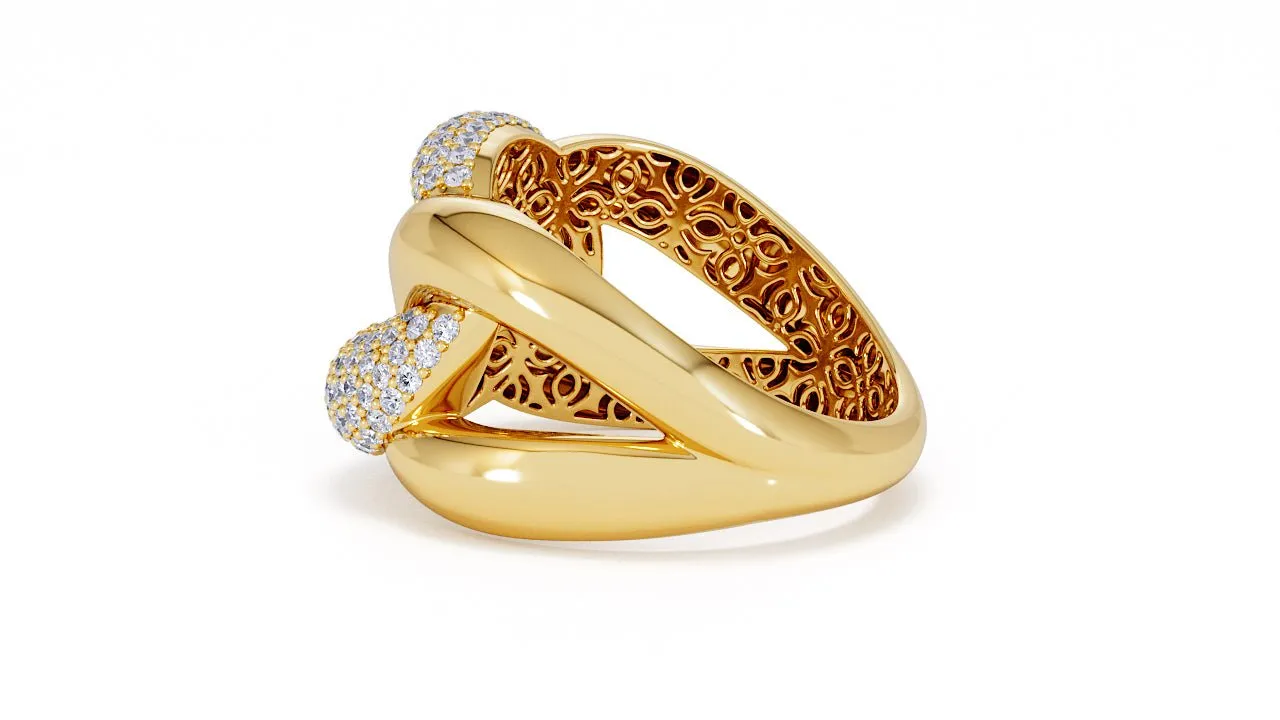 Interlocked Cuban Link Ring, Dulce SARAHELISE