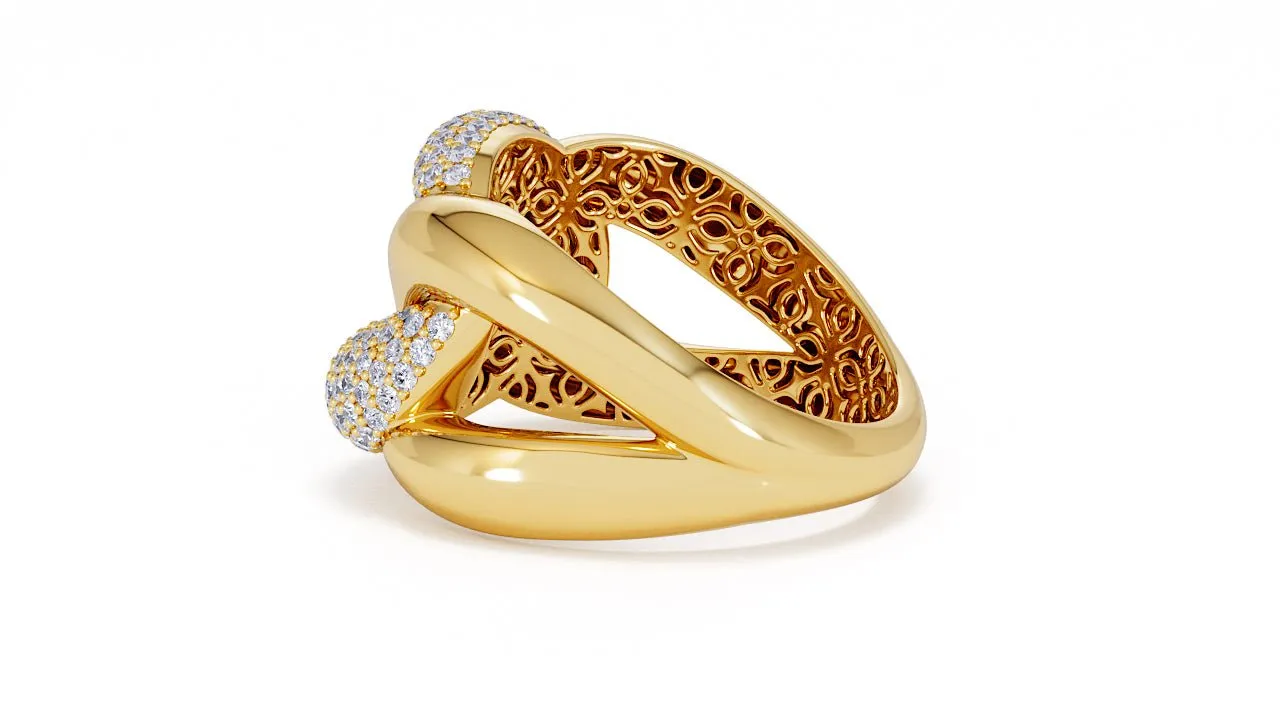 Interlocked Cuban Link Ring, Dulce SARAHELISE