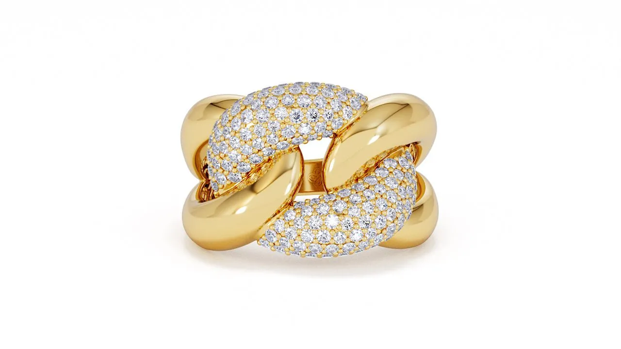 Interlocked Cuban Link Ring, Dulce SARAHELISE