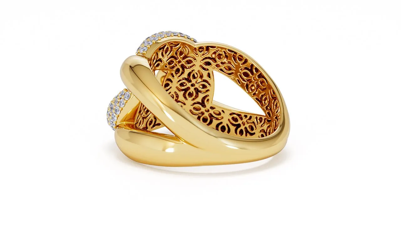 Interlocked Cuban Link Ring, Dulce SARAHELISE