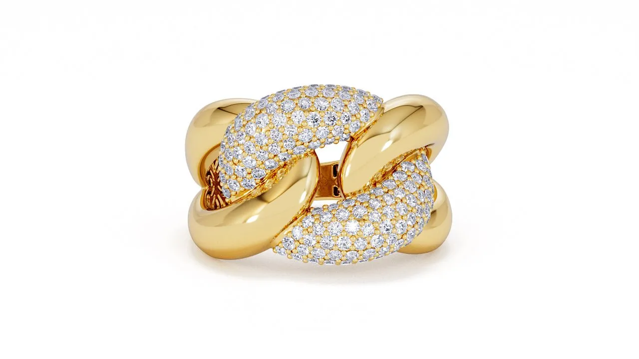 Interlocked Cuban Link Ring, Dulce SARAHELISE