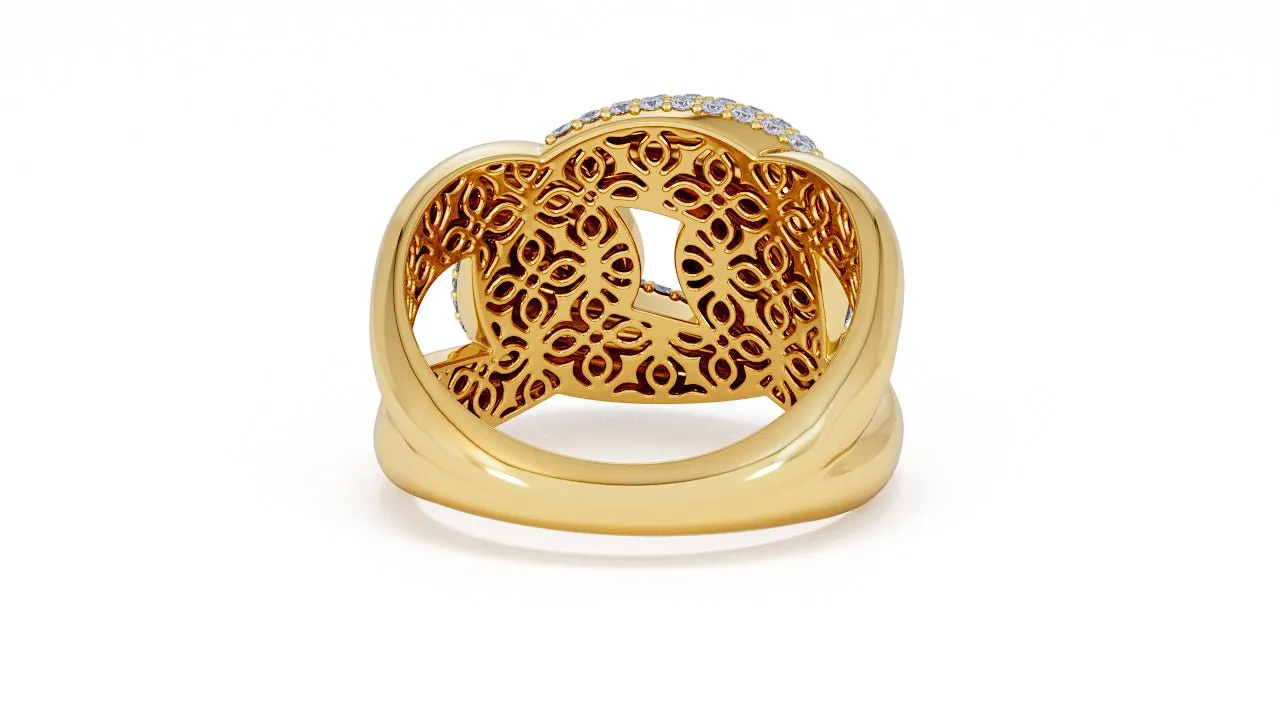 Interlocked Cuban Link Ring, Dulce SARAHELISE