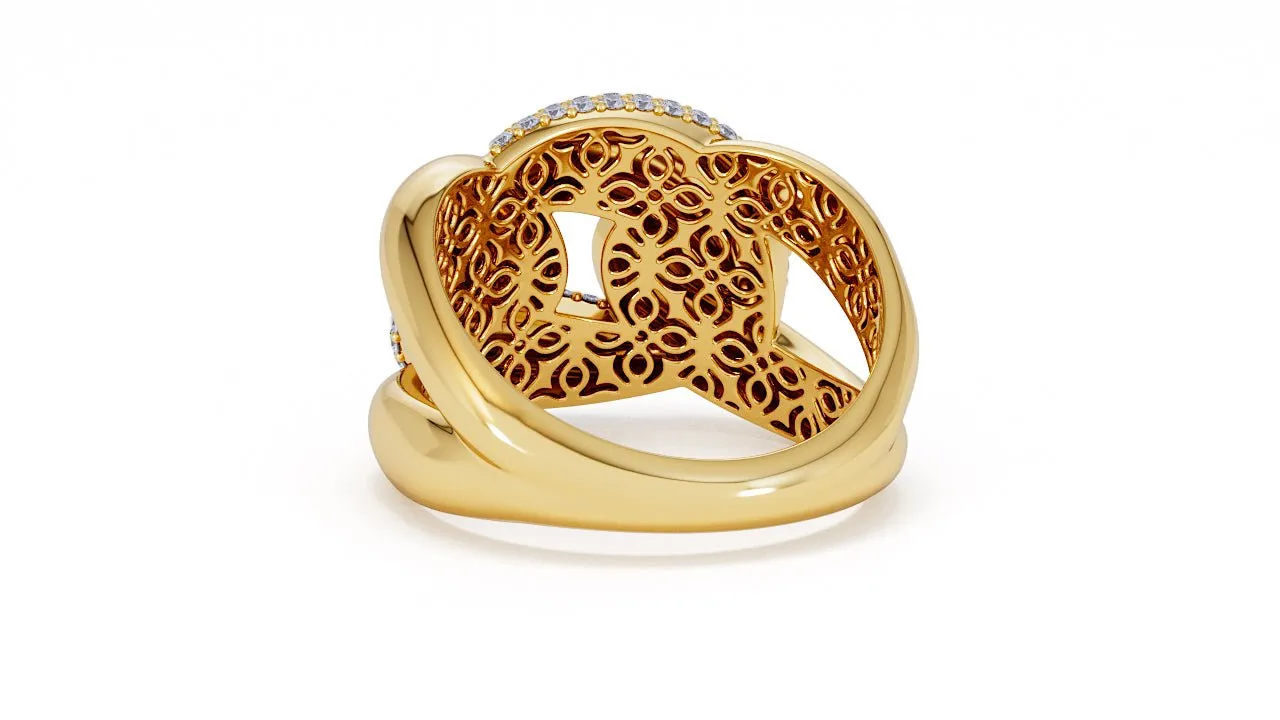 Interlocked Cuban Link Ring, Dulce SARAHELISE