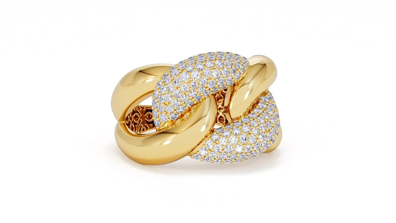 Interlocked Cuban Link Ring, Dulce SARAHELISE