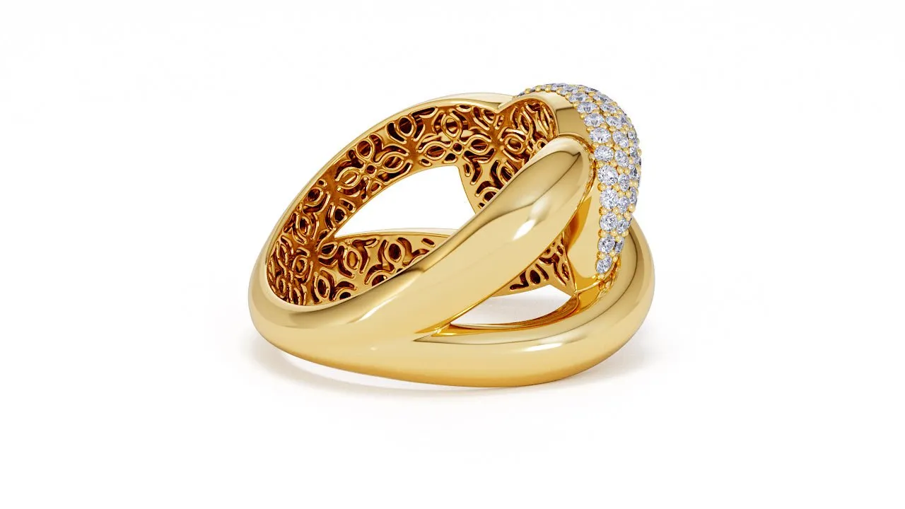 Interlocked Cuban Link Ring, Dulce SARAHELISE