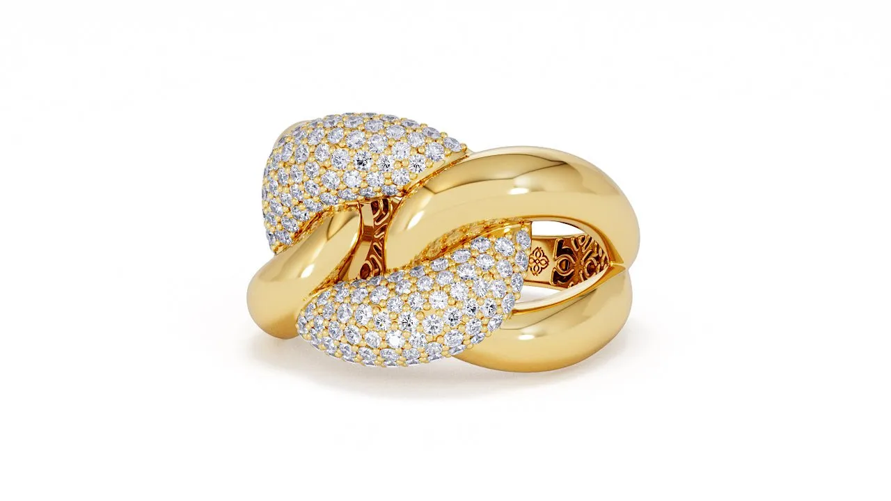 Interlocked Cuban Link Ring, Dulce SARAHELISE