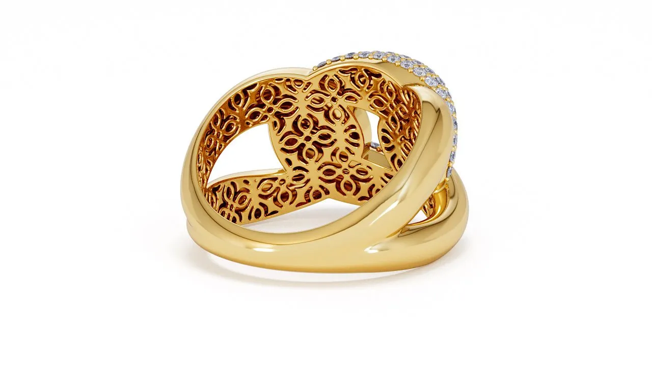 Interlocked Cuban Link Ring, Dulce SARAHELISE