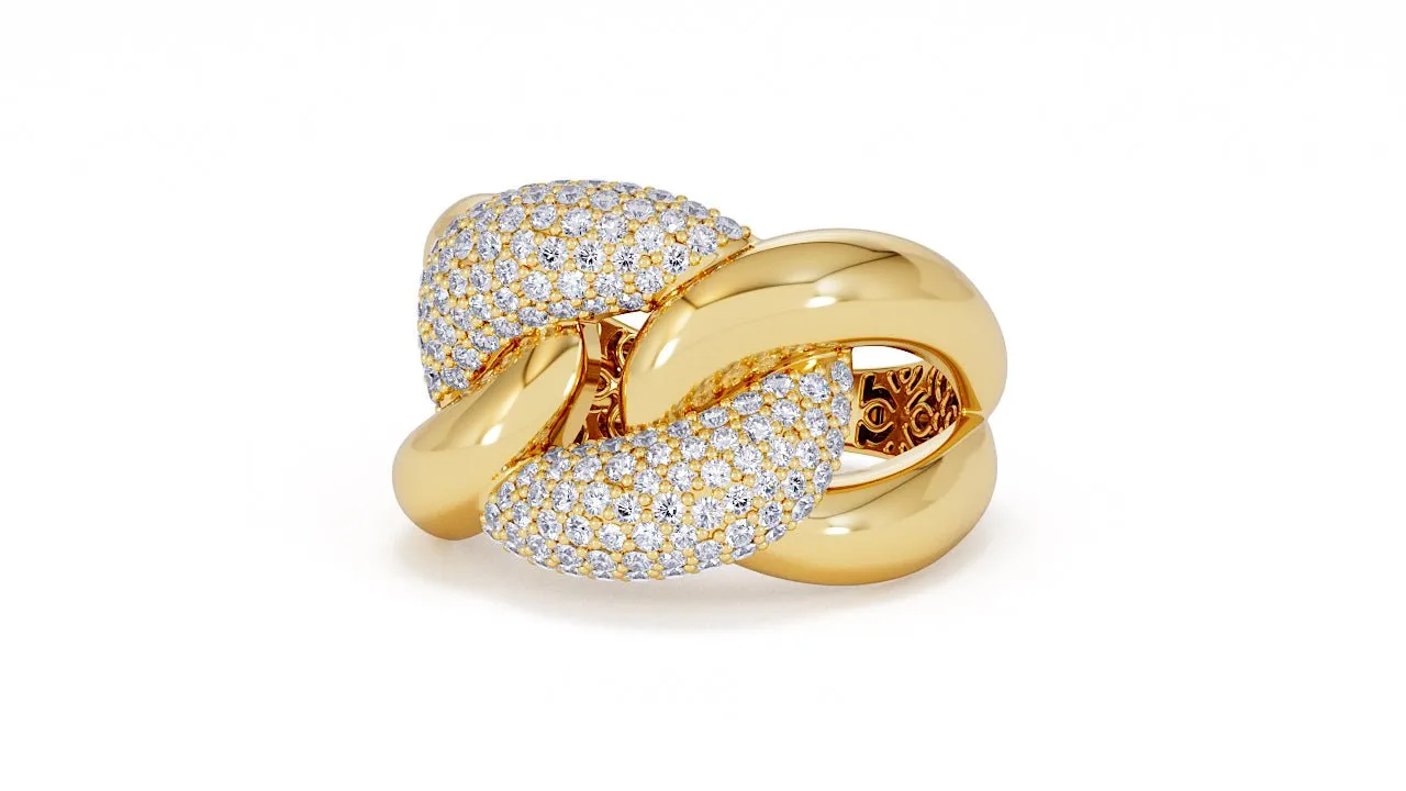Interlocked Cuban Link Ring, Dulce SARAHELISE