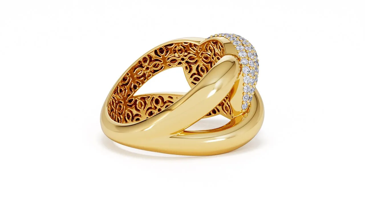 Interlocked Cuban Link Ring, Dulce SARAHELISE