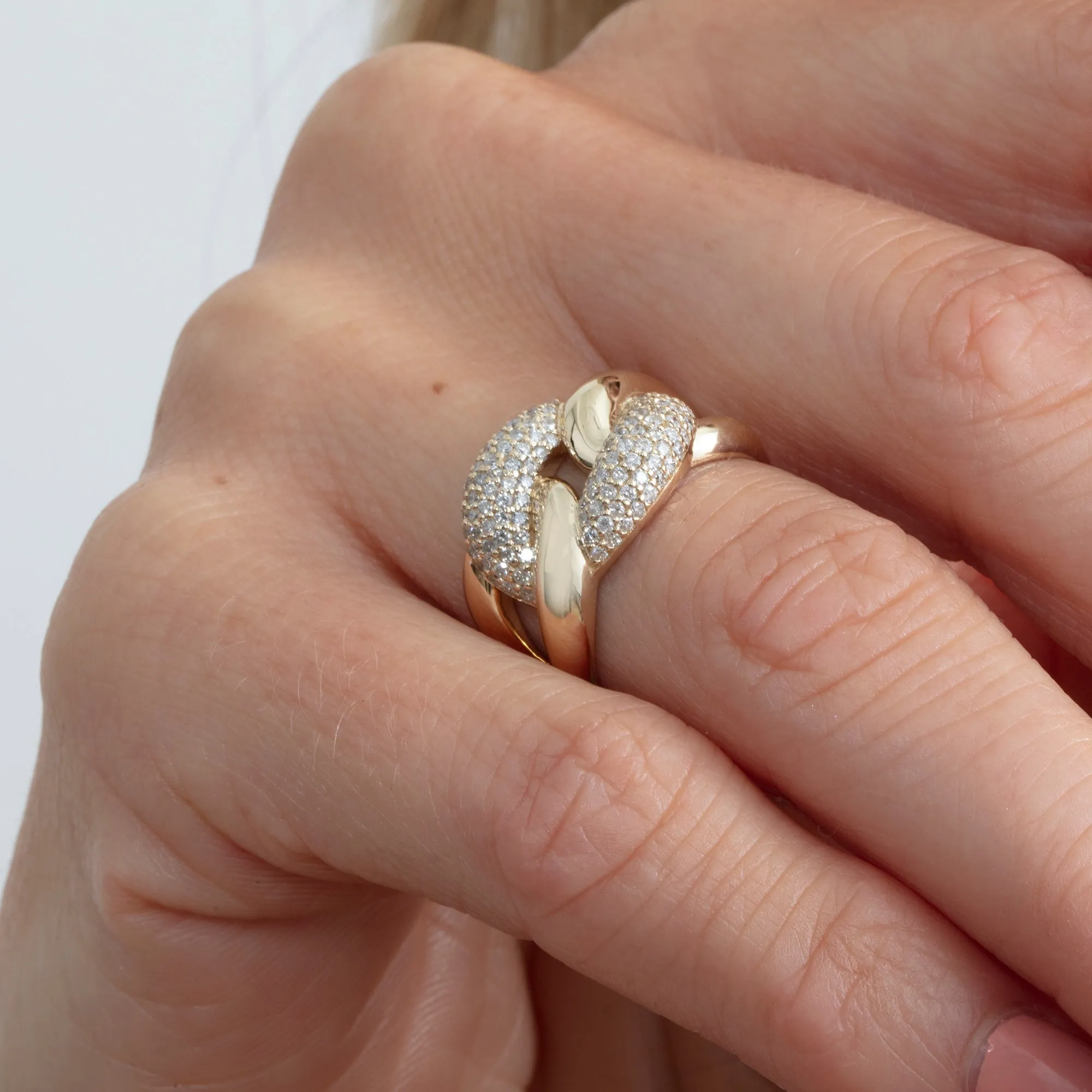 Interlocked Cuban Link Ring, Dulce SARAHELISE