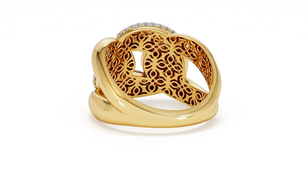 Interlocked Cuban Link Ring, Dulce SARAHELISE